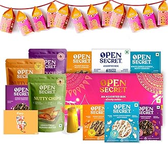 Open Secret Bhai Dooj Gift Set for Brother | Combo of 22 | Bhai Dooj Tikka for Brother, Dry Fruit Gift Box, Chocolate Bar & Brownie, Bhai Dooj Gift for Sister with Thread, Festive Card & Roli Chawal