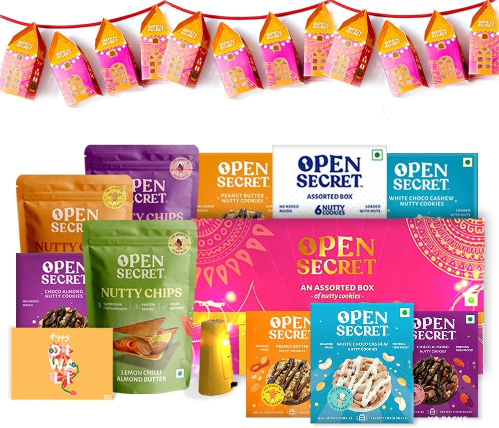 Open Secret Bhai Dooj Gift Set for Brother | Combo of 22 | Bhai Dooj Tikka for Brother, Dry Fruit Gift Box, Chocolate Bar & Brownie, Bhai Dooj Gift for Sister with Thread, Festive Card & Roli Chawal