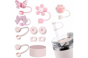 MIILLPOP 11 Pezzi Stanley Cup Accessori, contiene 6 copri cannuccia, 4 tappi in silicone a prova di perdite, 1 stivale in silicone per Stanley Borraccia da 1,2L e 850 ml
