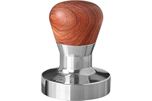 SCARLET BIJOUX Scarlet Espresso | Tamper « Passion » pour barista ; avec manche ergonomique en PVC ou en bois précieux au choix et base en acier inoxydable de précision (57 mm)