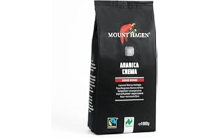 Mount Hagen Bio FT Naturland Röstkaffee Arabica Crema, 1kg ganze Bohne