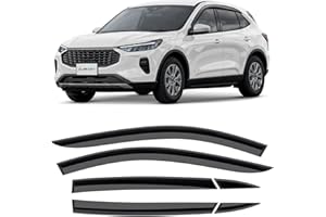CLIM ART Tape-on Wind deflectors for/compatible with Ford Kuga 2019-2026 (III) - Rain deflector - Car accessories - Car wind deflectors - Sun, Rain&Noise Protection - Warranty -6 set