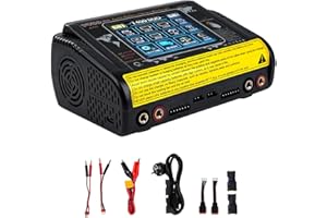 WATTIVE Chargeur lipo T400 AC200W/DC400W 12A, Chargeur Batterie lipo Double décharge 3,2 Pouces écran Tactile Couleur Chargeur lipo Balancer déchargeur pour LiPo/Lilon/Life/NiMH/NiCd/PB/NiMH