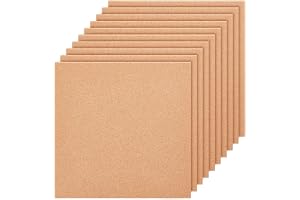 BENECREAT 10-pack 30 x 30 cm icke-självhäftande korkplattor, 1 mm tjocka – underlägg för anslagstavlor, väggdekoration, gör-d