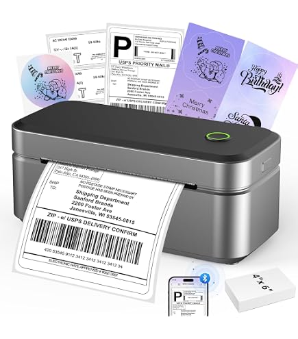 LFPERT DB402 Label Printer DHL Thermal Printer USB for Shopify, Etsy, DHL, DPD, GLS, UPS, with 20 Labels, 4 x 6 Shipping Labels, Printer, Compatible with Windows, Mac, Linux, Chromebook LFPERT DB402 Label Printer DHL Thermal Printer USB for Shopify, Etsy, DHL, DPD, GLS, UPS, with 20 Labels, 4 x 6 Shipping Labels, Printer, Compatible with Windows, Mac, Linux, Chromebook