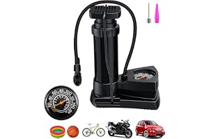 DYKIDRAH Bike Car Cycle Tyre Air Pump Portable Mini Foot Floor Pump | Activated High Pressure, With Pressure Gauge, Lightweight for Roadtrip