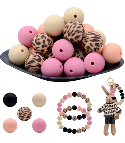 OLYCRAFT 16 Perline In Silicone A Forma Di Animali - Koala, Tartaruga, Elefante, Panda, Mucca, Procione - Foro 2 Mm - Per Gioielli Fai Da Te, Bracciali E Collane - 2