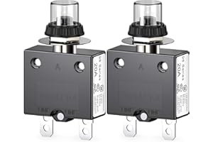 CLYXGS CLDIY Thermischer Schutzschalter, 98 Serie 20A 125 / 250VAC Drucktasten-Reset für Schutzschalter mit Schnellanschlussklemmen und wasserdichter Tastenabdeckung 32VDC, 2 Stck