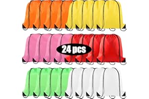 RLGPBON 12/24/48 PCS Sacche con Coulisse per Sport Gym，Zaino Sacca da Ginnastica ，Sacchetti per Palestra Sacchetto Sportive Borse da Viaggio Zainetto Scuola per Bambini Borsa Scarpe（43x34cm）