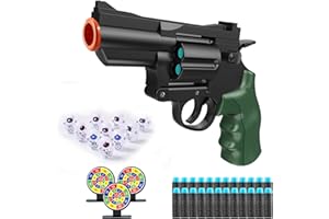 SZJYMY Soft Bullet Gun Toy, Blasters, Shockwave,Safe Toy Fake Gun Model Revolver Toy Gun with Soft Bullet Look Real Action Mini Pistol Model for Children Age 3-8+ (Green)