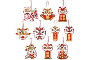 EWLPI Chinese New Year Decorations 2025,10Pcs Chinese New Year Decorations Hanging Swirls Year of the Snake Hanging Ornaments Cheers for Spring Festival Chinese New Year Party Supplies