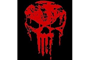 myrockshirt Punisher Blut zerstört 20 cm Aufkleber für Auto,Scheibe, Lack,Wand,Wandtattoo aus Hochleistungsfolie für alle glatten Flächen Autoaufkleber Tuning Decal Sticker