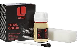 Lenzen Total Color Tinta per Pelle e Tessuti I Tintura per Scarpe e Borse I Riparare Piccoli Difetti I Crema Colorante I 25 ml