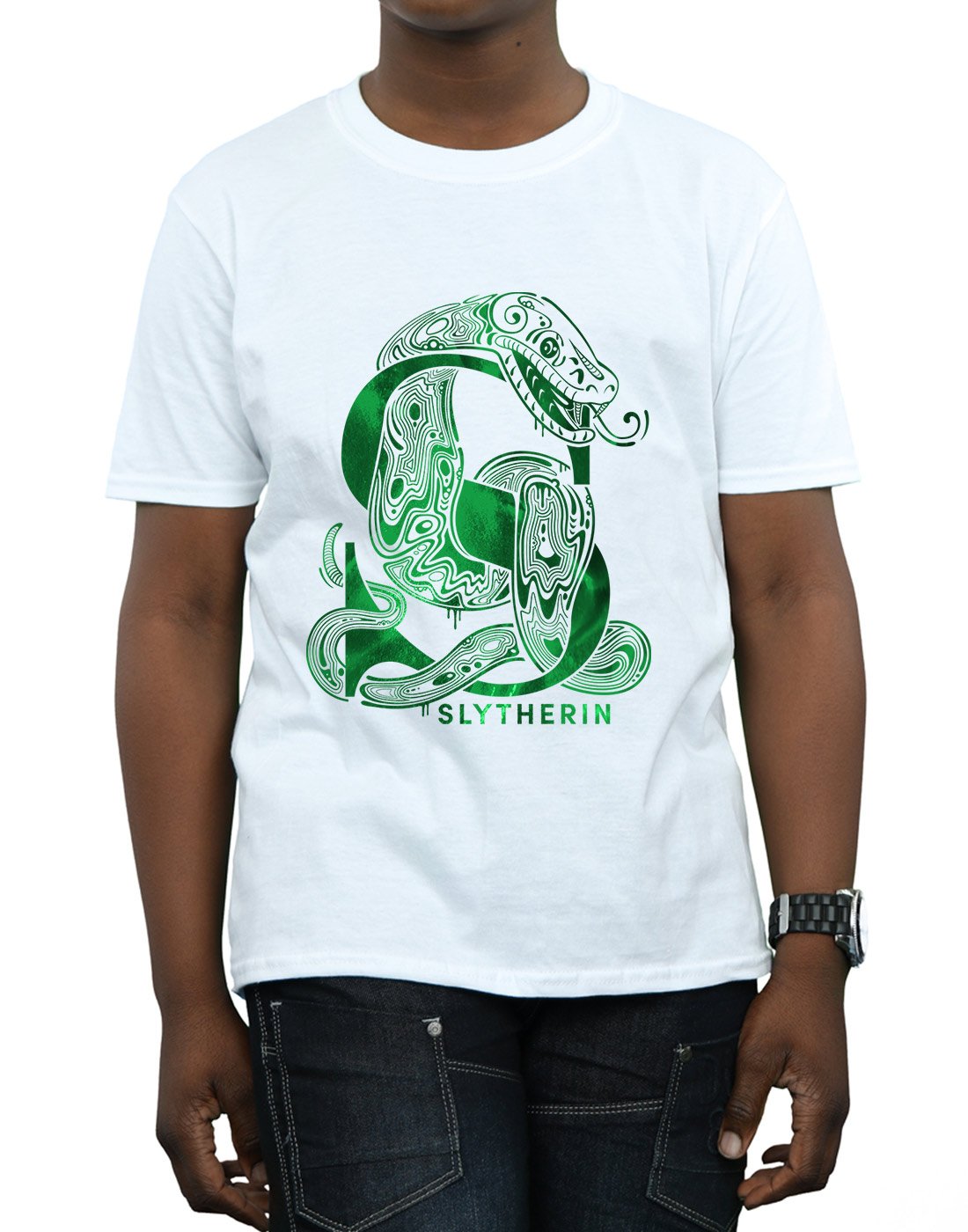 Harry-Potter-Jungen-Slytherin-Snake-T-Shirt