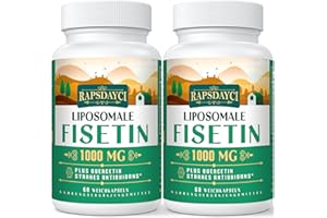 RAPSDAYCI Fisetin Liposomal avec Quercetin 1200 mg - Antioxydant Efficace pour une Santé Optimale (2P)