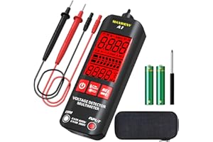 MAXRIENY Multimetro Voltmetro Digitale intelligente Ohmmetro Display a 3 risultati Tester Resistenza Frequenza Continuità rilevamento della tensione senza contatto Filo vivo Tester