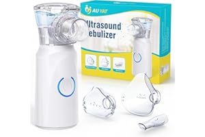 AU YAT Nebulisateur pour Adultes, Nebulisateur Portable Rechargeable pour Adultes et Enfants, Inhalateur Silencieux pour Enfants avec 2 Masques et Embout Buccal, pour Usage Domestique et en Voyage