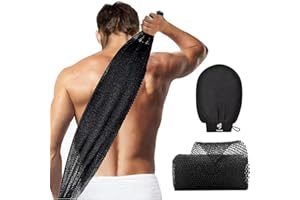 Yiclick Gant exfoliant et filet exfoliant africain, gants de douche pour homme et femme, gant de lavage pour la douche, gant de toilette exfoliant en profondeur gant de bain