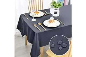 DWCN Table Cloth Wipe Clean Tablecloth Wipeable Tablecloths Grey Table Cloths Rectangle 130x180cm(51x71in) Water Resistant Tablecloth Polyester
