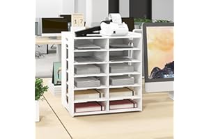 PUNCIA 12 Compartiments de Taille A5 Organisateur de Facture Bac à Courrier en PVC Boite Rangement Administratif Boîte de Fourniture Cahier de Compte Banette de Ticket Billet pour Bureau Maison