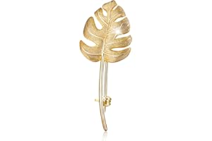 Lotus Fun - Broche de Plata de Ley 925 con Dise?o de Hojas de Monstera para Mujeres y ni?as, Hecho a Mano, joyer¨ªa ¨²nica