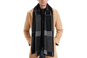 ECOMBOS Mens Scarf - Winter Scarf for Men Tartan Warm Plaid Long Scarves Classical Cashmere-like Knitted Scarf Shawl Neck Wrap
