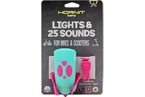 HORNIT MINI Bike Bell | Bicycle Bell | Bike Horn | Bike Bell Kids | Kids Bike Bell | Scooter Accessories | Kids Bike Accessories | 25 Sound Effects/ 5 Lights