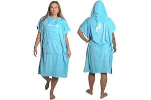 Two Bare Feet Microfibre Towelling Changing Robe for Adults – Lightweight Towel Poncho for Easy Changing, Quick-Dry Beach Cover-Up, Surfing & Swimming Accessory