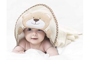 ‎ALL KIDS UNITED all Kids United® Babyhandtuch mit Kapuze aus 100% Baumwolle Öko-Tex 100 I Kapuzenhandtuch für Babys und Kinder I 76 x 76 cm Frottee Kapuzentuch Baby Badetuch