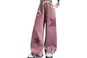 SEAUR Plus Size Girls Jeans Vintage Jeans Baggy Denim Trousers Kids Loose Fit Jeans Wide Leg Jeans Y2K Girls Denim Pants