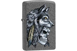 Zippo Skull & Wolf, Accendino Unisex Adulto, Grigio, Regular