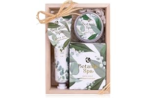Accentra BOTANIC SPA zestaw do kąpieli, zestaw upominkowy dla kobiet, w pięknym pudełku prezentowym – 3-częściowy zestaw do pielęgnacji z kremem do rąk, masłem do ciała i solami do kąpieli – zestaw na