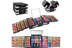 BRILLIANTDAY Trousse Trucchi Donna Ragazza, 148 Colore Palette di Ombretti per Trucco, Trucchi Donna Tutto in Uno Tavolozza Completo Valigetta con Ombretto, Gloss, Rossetti e Polveri Viso