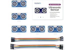 ELEGOO Sensor Ultrasonidos HC-SR04 Kits de Sensores de Distancia por Ultrasonidos Compatible con R3 Mega, Hoja de Datos Disponible para Descargar para Arduino