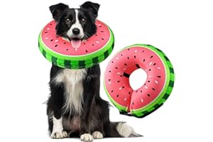 FWLWTWSS Inflatable Buster Collar for Dogs and Cats - Soft, Comfy, Adjustable Donut Collar for Post-Surgery Recovery, Does Not Block Vision (Large)