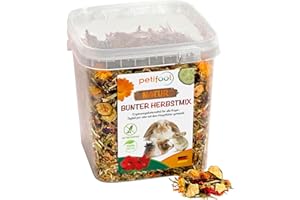 petifool Aliments complémentaires pour rongeurs Mélange d'automne coloré - Nourriture Naturelle et Saine pour Lapins - 650 g