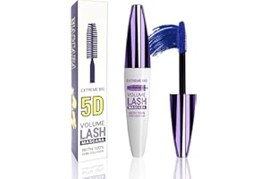 LESTPOLA Blue 5D Telescopic Mascara for Eyelashes, Waterproof Smudge-proof Long Lasting Colored Mascara, Voluminous Curling Defining Non-clump Mascara, False Lash Effect Extension Makeup, Cosplay Party Use