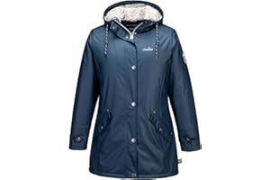 SCHIETWETTER Damen Regenjacke Büffelfell Mima, Friesenerz, Kuschelfleece, Regenparka, PU-Jacke, gefüttert, wasserdicht, Winddicht