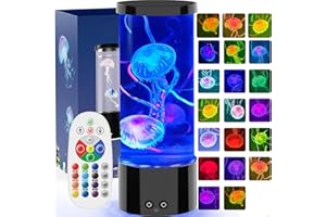 ‎AONESY AONESY Jellyfish Lamp, Quallen lampe mit 17 Farben & Fernbedienung, Quallenlampe mit 4 Lichtmodi, Quallen Aquarium Lampe für Kinder, Quallen Lavalampe Stimmungslicht für Entspannung-Schwarz
