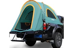 MNJWS Truck Bed Tent with Rainfly for 5.5-6 FT Truck Bed - 2 Person Waterproof & Windproof Pickup Truck Tent - Portable Double Layer Tent for Camping & Hiking