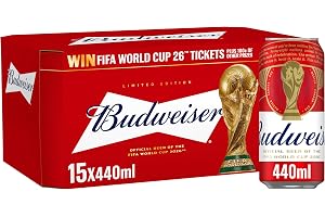 Budweiser Lager Beer Cans, 15 x 440ml