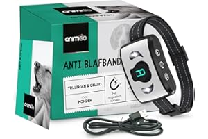 ANIMIGO Obroża antyszczekowa dla psów – bez wstrząsów, 8 poziomów wibracji, 7 czułości – dla małych, średnich i dużych psów – wodoodporna, akumulatorowa, bez fałszywych alarmów