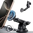 ESR HaloLock Dashboard Phone Mount, Compatible with MagSafe Car Mount, Windshield Car Mount Compatible with iPhone 16/15/14/13/12 Series, Charging Not Supported, Metallic Grey