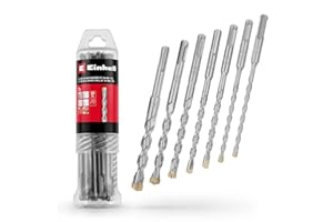 Original Einhell 7-tlg. SDS Plus Hammerbohrer-Set, 160 mm (aus 40Cr Werkzeugstahl mit vierschneidiger Hartmetallplatte, Zentrierspitze, für Renovierungs- oder betonbezogene Befestigungsarbeiten)