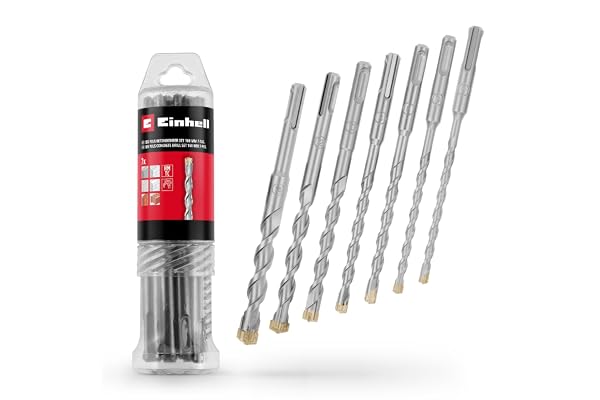 Einhell 7 st SDS Plus borrset 160 mm Ø 6–14 mm | 40Cr stål | hårdmetallplatta 4 skärkanter