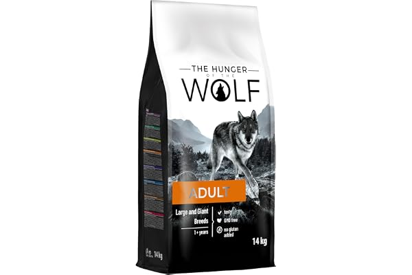 The Hunger of Wolf Croquettes pour chiens adultes de races de très grande taille, formule au poulet pour une meilleure santé articulaire, 14 kg
