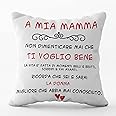 AL PRODUCTION Cuscino A MIA MAMMA, Cuscino 40x40cm - Idea Regalo per Natale, Regalo Compleanno - con Imbottitura