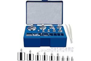 TYENAZA Poids d'étalonnage, 17pcs Poids pour Balance, Poids de Calibrage, Calibration Weight En Acier, 10 mg-100 g Grammes d'Étalonnage Set, pour balance numérique Laboratoire Scientifique de bijoux