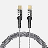amazon basics Premium Braided USB Type-C to Type-C with PD 60W fast Charging and Data cable (Grey -1.2 Meter)