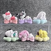 Netavantaj Kuromi My Melody Hello Kitty Pochacco Pompom Uyuyan Fig&uuml;rleri 6 Par&ccedil;a
